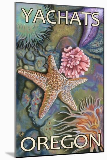 Yachats, Oregon, Tidepool Scene-Lantern Press-Mounted Art Print