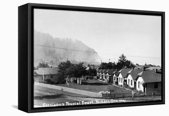 Yachats, Oregon - View of Garrison's Tourist Court-Lantern Press-Framed Stretched Canvas