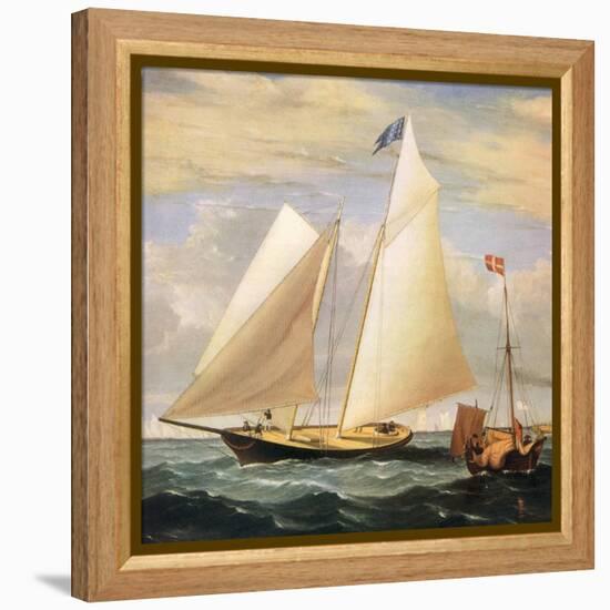 Yacht America, 1851-Fitz Hugh Lane-Framed Premier Image Canvas