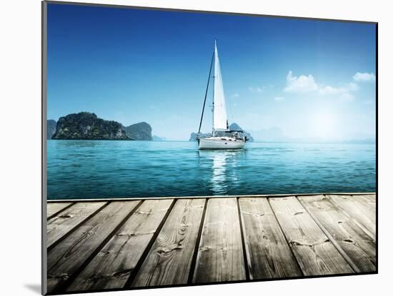 Yacht and Wooden Platform-Iakov Kalinin-Mounted Photographic Print