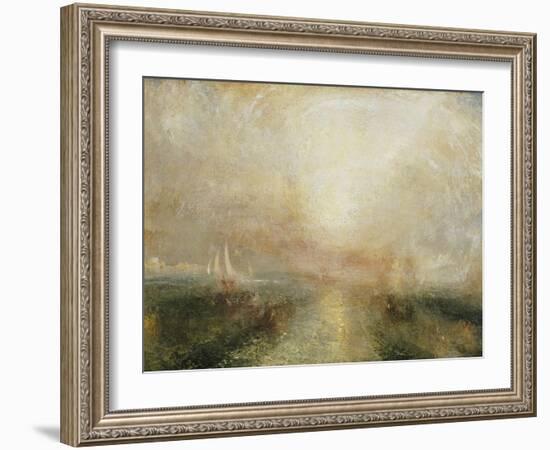 Yacht Approaching the Coast-J. M. W. Turner-Framed Giclee Print