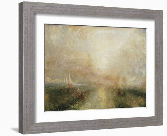 Yacht Approaching the Coast-J. M. W. Turner-Framed Giclee Print