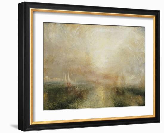 Yacht Approaching the Coast-J. M. W. Turner-Framed Giclee Print