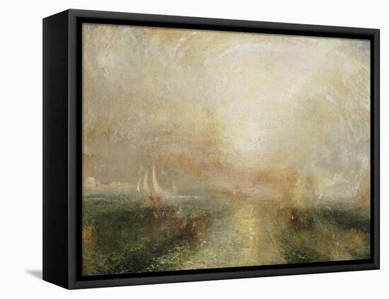 Yacht Approaching the Coast-J. M. W. Turner-Framed Premier Image Canvas