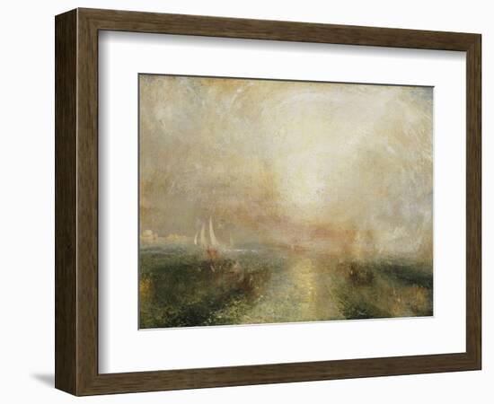 Yacht Approaching the Coast-J. M. W. Turner-Framed Giclee Print