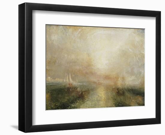 Yacht Approaching the Coast-J. M. W. Turner-Framed Giclee Print