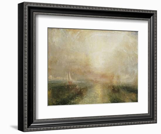 Yacht Approaching the Coast-J. M. W. Turner-Framed Giclee Print