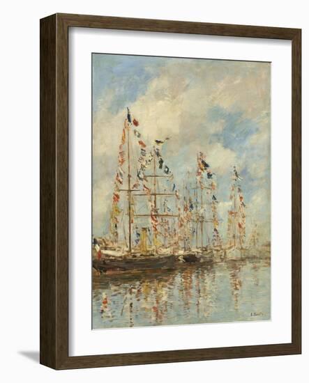 Yacht Basin at Trouville-Deauville, c.1895-6-Eugene Louis Boudin-Framed Giclee Print