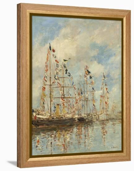 Yacht Basin at Trouville-Deauville, c.1895-6-Eugene Louis Boudin-Framed Premier Image Canvas