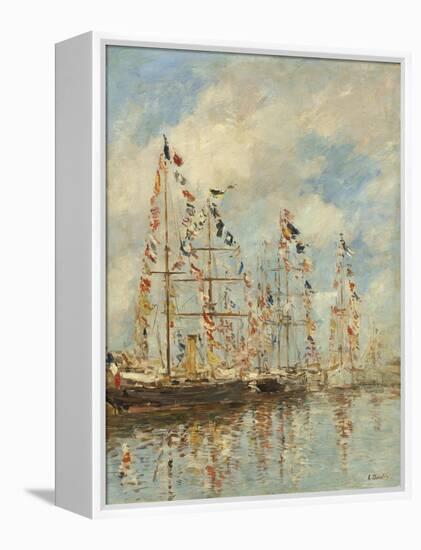 Yacht Basin at Trouville-Deauville, c.1895-6-Eugene Louis Boudin-Framed Premier Image Canvas