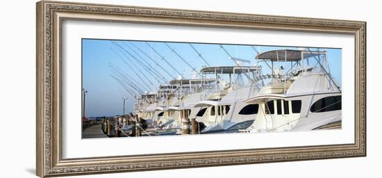 Yacht Charter Boats at a Harbor, Oregon Inlet, Outer Banks, North Carolina, Usa-null-Framed Photographic Print