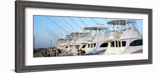 Yacht Charter Boats at a Harbor, Oregon Inlet, Outer Banks, North Carolina, Usa-null-Framed Photographic Print