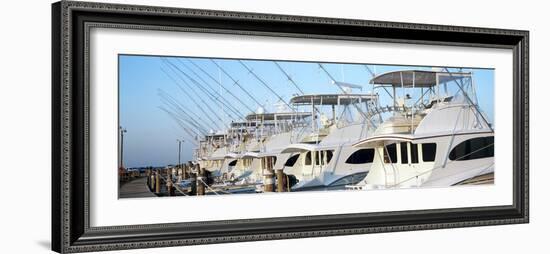 Yacht Charter Boats at a Harbor, Oregon Inlet, Outer Banks, North Carolina, Usa-null-Framed Photographic Print