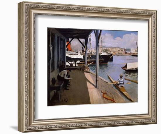 Yacht Club in Barcelona, 1890-1891 (Oil on Canvas)-Ramon Casas i Carbo-Framed Giclee Print