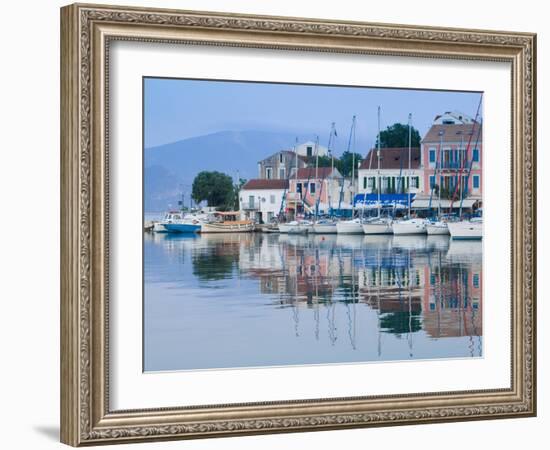 Yacht Harbor, Fiskardo, Kefalonia, Ionian Islands, Greece-Walter Bibikow-Framed Photographic Print