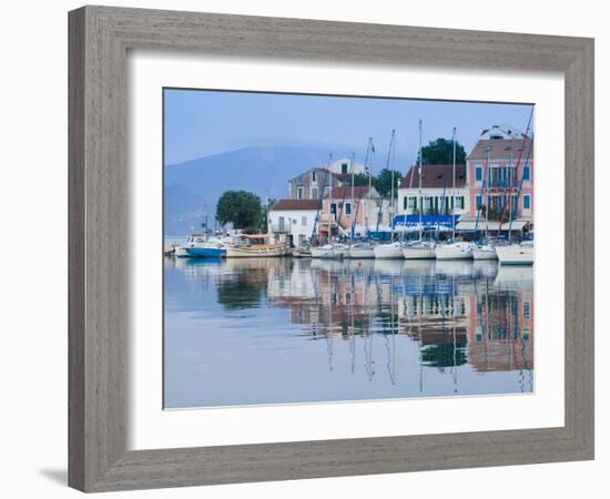 Yacht Harbor, Fiskardo, Kefalonia, Ionian Islands, Greece-Walter Bibikow-Framed Photographic Print