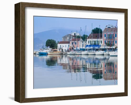 Yacht Harbor, Fiskardo, Kefalonia, Ionian Islands, Greece-Walter Bibikow-Framed Photographic Print