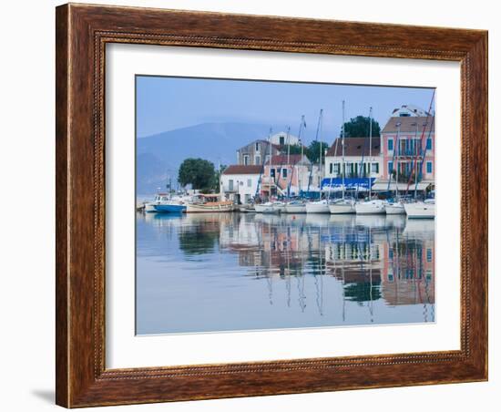 Yacht Harbor, Fiskardo, Kefalonia, Ionian Islands, Greece-Walter Bibikow-Framed Photographic Print