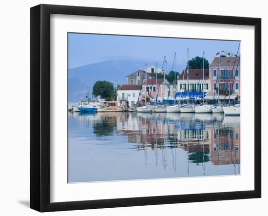 Yacht Harbor, Fiskardo, Kefalonia, Ionian Islands, Greece-Walter Bibikow-Framed Photographic Print