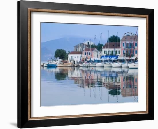 Yacht Harbor, Fiskardo, Kefalonia, Ionian Islands, Greece-Walter Bibikow-Framed Photographic Print