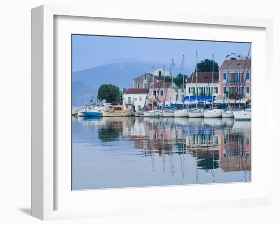 Yacht Harbor, Fiskardo, Kefalonia, Ionian Islands, Greece-Walter Bibikow-Framed Photographic Print