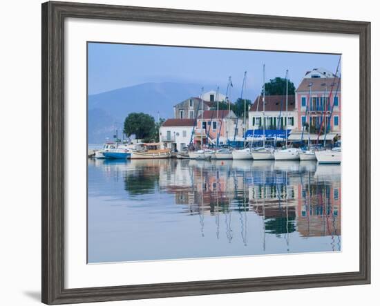 Yacht Harbor, Fiskardo, Kefalonia, Ionian Islands, Greece-Walter Bibikow-Framed Photographic Print