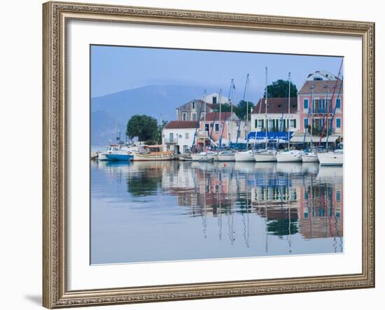 Yacht Harbor, Fiskardo, Kefalonia, Ionian Islands, Greece-Walter Bibikow-Framed Photographic Print