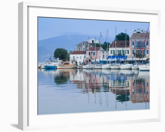 Yacht Harbor, Fiskardo, Kefalonia, Ionian Islands, Greece-Walter Bibikow-Framed Photographic Print