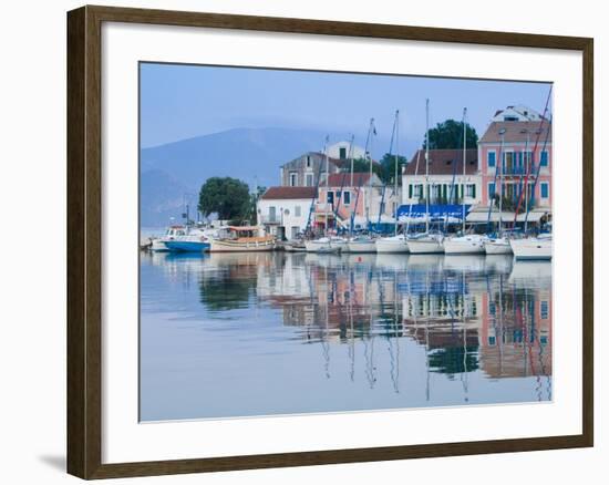 Yacht Harbor, Fiskardo, Kefalonia, Ionian Islands, Greece-Walter Bibikow-Framed Photographic Print