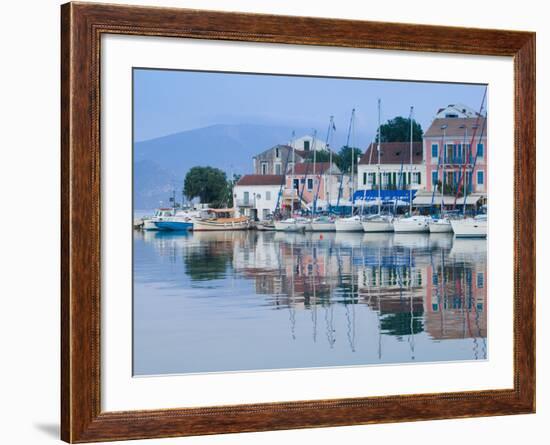 Yacht Harbor, Fiskardo, Kefalonia, Ionian Islands, Greece-Walter Bibikow-Framed Photographic Print