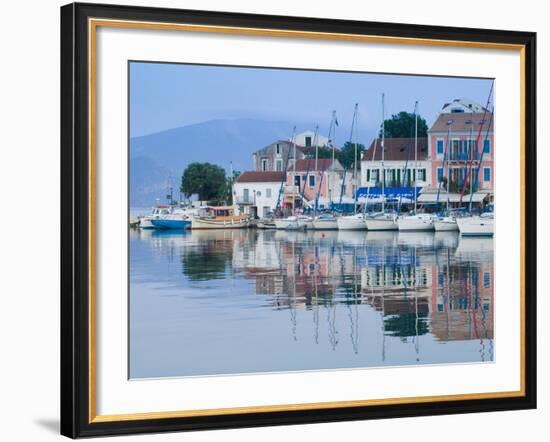 Yacht Harbor, Fiskardo, Kefalonia, Ionian Islands, Greece-Walter Bibikow-Framed Photographic Print