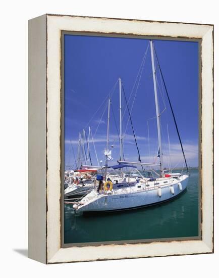 Yacht Harbor, Peloponnesos, Greece-Walter Bibikow-Framed Premier Image Canvas