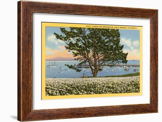 Yacht Harbor, Santa Barbara, California-null-Framed Art Print