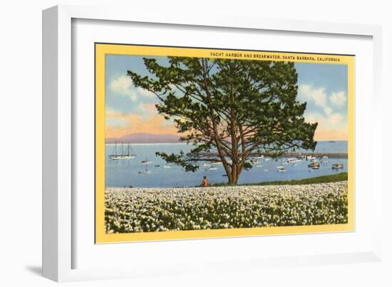 Yacht Harbor, Santa Barbara, California-null-Framed Art Print