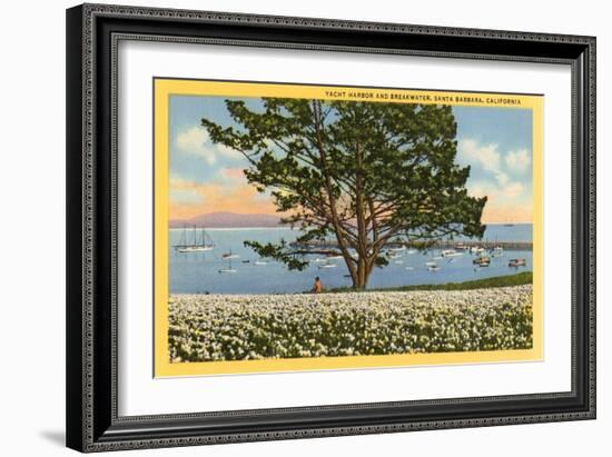 Yacht Harbor, Santa Barbara, California-null-Framed Art Print