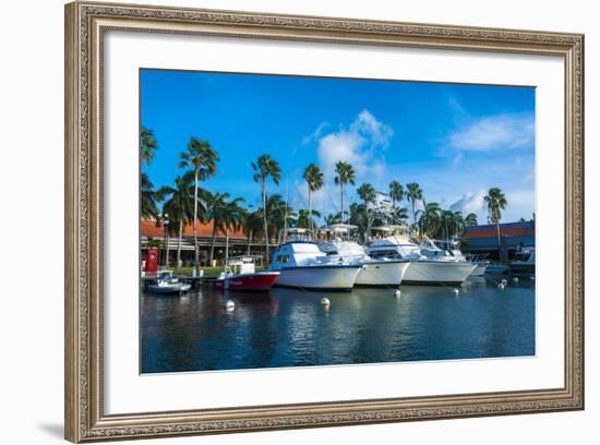 Yacht Harbour in Downtown Oranjestad, Capital of Aruba, ABC Islands, Netherlands Antilles-Michael Runkel-Framed Photographic Print