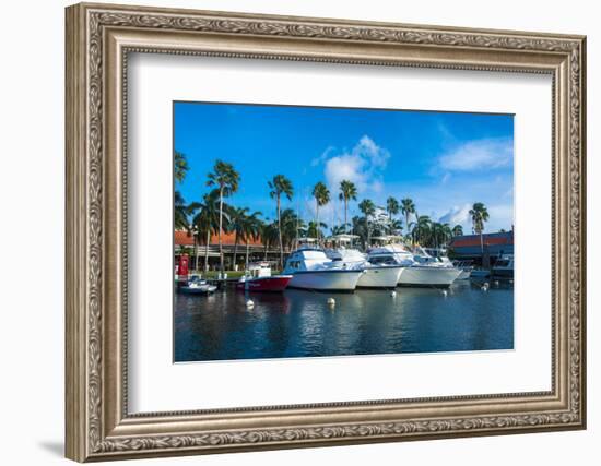 Yacht Harbour in Downtown Oranjestad, Capital of Aruba, ABC Islands, Netherlands Antilles-Michael Runkel-Framed Photographic Print