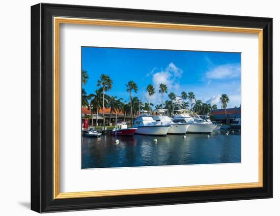 Yacht Harbour in Downtown Oranjestad, Capital of Aruba, ABC Islands, Netherlands Antilles-Michael Runkel-Framed Photographic Print