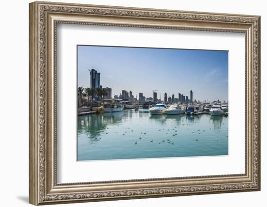 Yacht harbour on Marina Mall, Kuwait City, Kuwait, Middle East-Michael Runkel-Framed Photographic Print