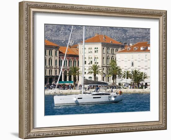 Yacht in Split Harbour, Dalmatian Coast, Croatia, Europe-Richard Cummins-Framed Photographic Print