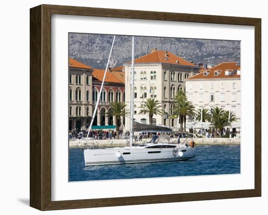 Yacht in Split Harbour, Dalmatian Coast, Croatia, Europe-Richard Cummins-Framed Photographic Print