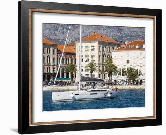 Yacht in Split Harbour, Dalmatian Coast, Croatia, Europe-Richard Cummins-Framed Photographic Print