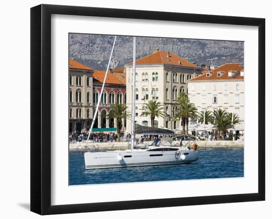 Yacht in Split Harbour, Dalmatian Coast, Croatia, Europe-Richard Cummins-Framed Photographic Print