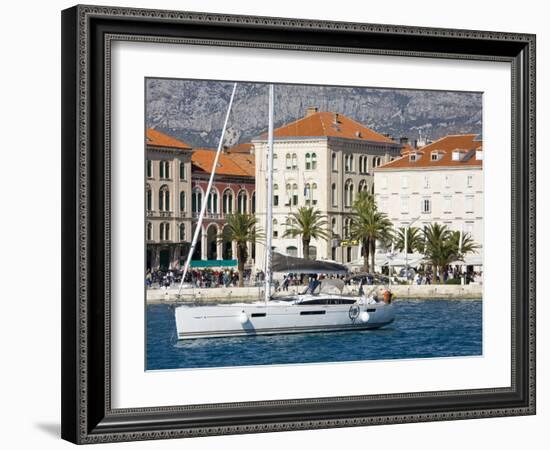 Yacht in Split Harbour, Dalmatian Coast, Croatia, Europe-Richard Cummins-Framed Photographic Print