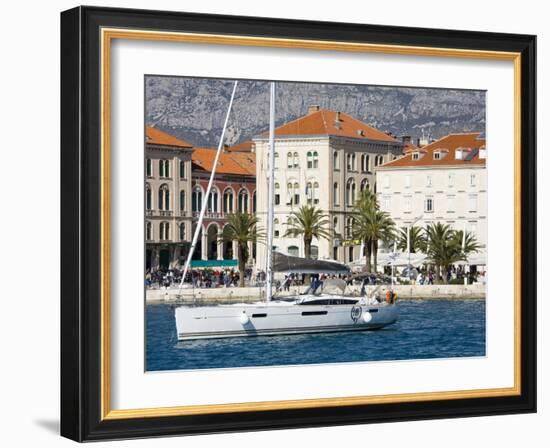 Yacht in Split Harbour, Dalmatian Coast, Croatia, Europe-Richard Cummins-Framed Photographic Print