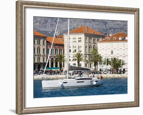 Yacht in Split Harbour, Dalmatian Coast, Croatia, Europe-Richard Cummins-Framed Photographic Print