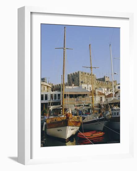Yacht Marina and Castle, Marmaris, Aegean Coast, Anatolia, Turkey-Christopher Rennie-Framed Photographic Print