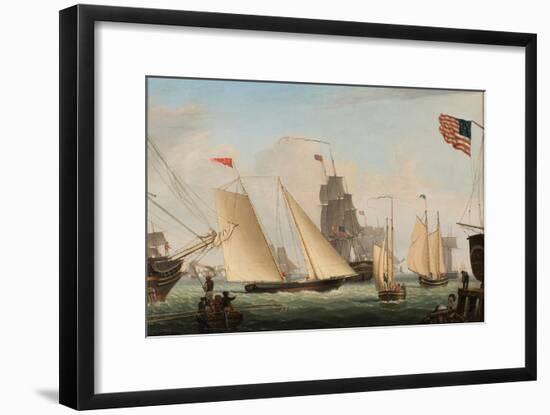 Yacht 'Northern Light' in Boston Harbor, 1845-Fitz Henry Lane-Framed Giclee Print