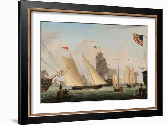 Yacht 'Northern Light' in Boston Harbor, 1845-Fitz Henry Lane-Framed Giclee Print