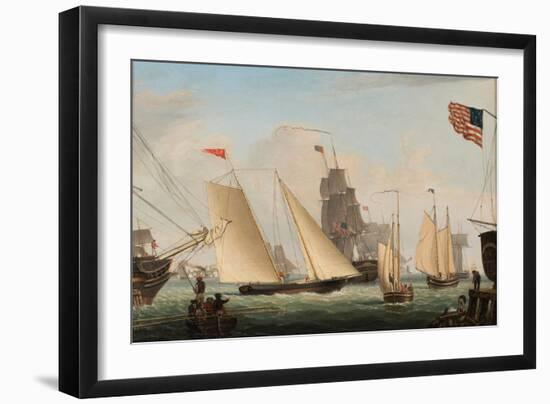 Yacht 'Northern Light' in Boston Harbor, 1845-Fitz Henry Lane-Framed Giclee Print